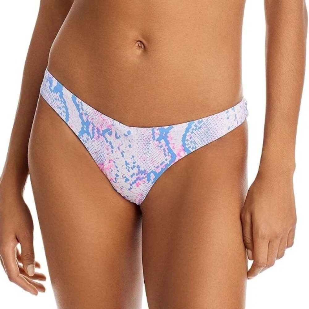 🌻NEW w/tag Aqua Women's Snake Print Scoop Bikini Bottom Size Small